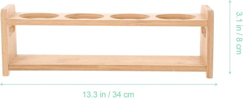 Wooden Spice Rack 4 Holes Kitchen Seasoning Storage Shelf 6 6cm Diameter Oil Can Holder - Image 2
